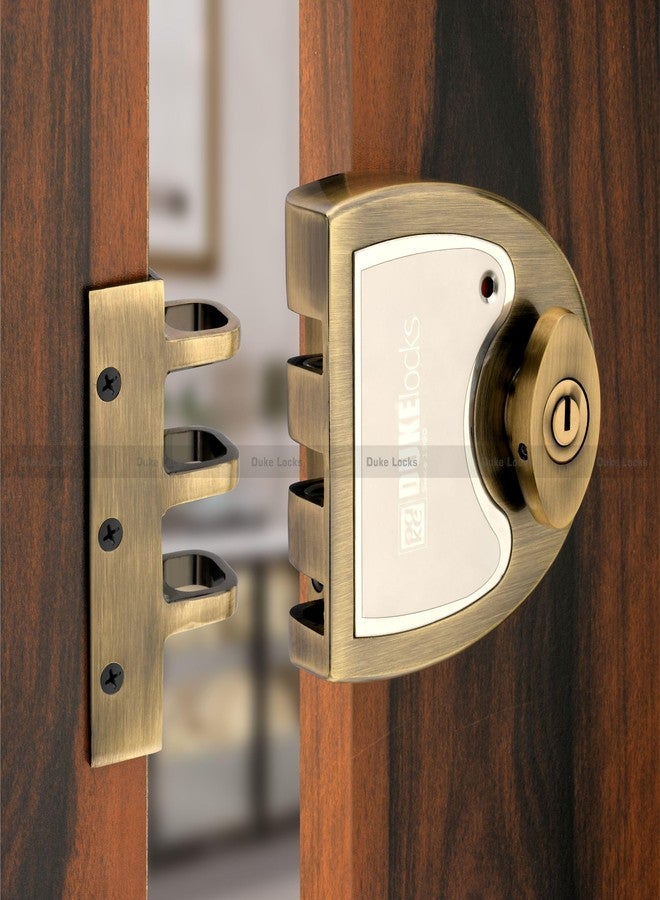 Duke Vertibolt Yoddha |Weather Proof Door Lock| 25-45mm Door Thickness| Easy Installation| 29mm Brass Cylinder| 2CK Lock | Brass Antique - Image 1